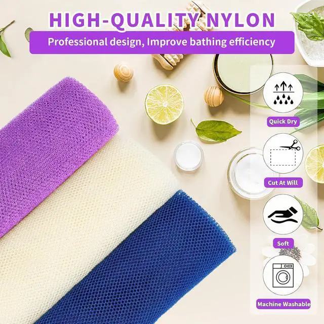 Alt view image 7 of 7 - FARMOGA African Net Sponge Body Scrubber African Exfoliating Net Loofah for Women & Men Back Exfoliator Washcloth for Bathing Accessories