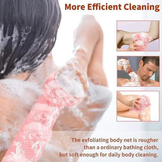 Alt view image 4 of 7 - FARMOGA African Net Sponge Body Scrubber African Exfoliating Net Loofah for Women & Men Back Exfoliator Washcloth for Bathing Accessories