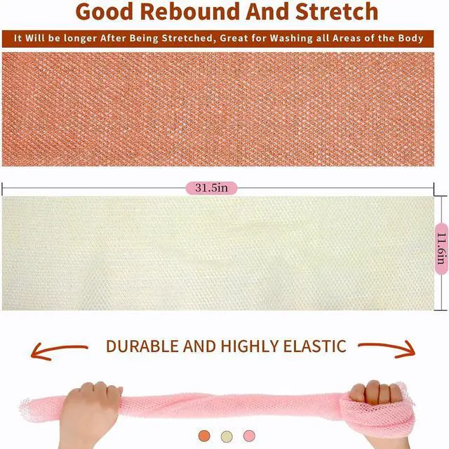 Alt view image 2 of 7 - FARMOGA African Net Sponge Body Scrubber African Exfoliating Net Loofah for Women & Men Back Exfoliator Washcloth for Bathing Accessories