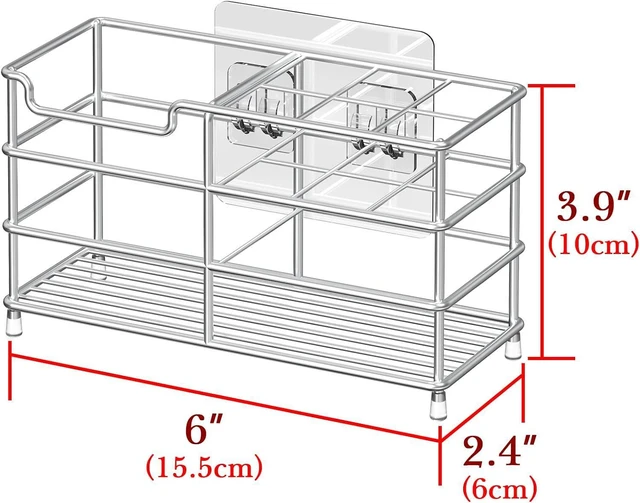 Alt view image 4 of 6 - Linkidea Stainless Steel Toothbrush Holder Stand for Shower, Bathroom, Wall Mount/Countertop 7 Slot Organizer for Manual Toothbrush, Compatible with Colgate Extra Clean, Oral-B CrossAction