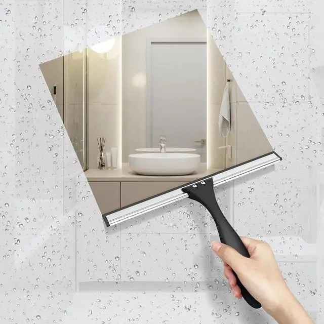 Alt view image 5 of 7 - AmazerBath Squeegee for Shower Glass Door, Shower Squeegee for Glass Doors - All-Purpose Squeegee with Hook for Shower Doors, Windows, Mirrors, Tiles and Car Glass, 10 Inches