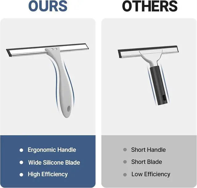 Alt view image 3 of 7 - AmazerBath Squeegee for Shower Glass Door, All-Purpose Squeegee with Hook for Shower Doors, Windows, Mirrors, Tiles and Car Glass, 10 Inches