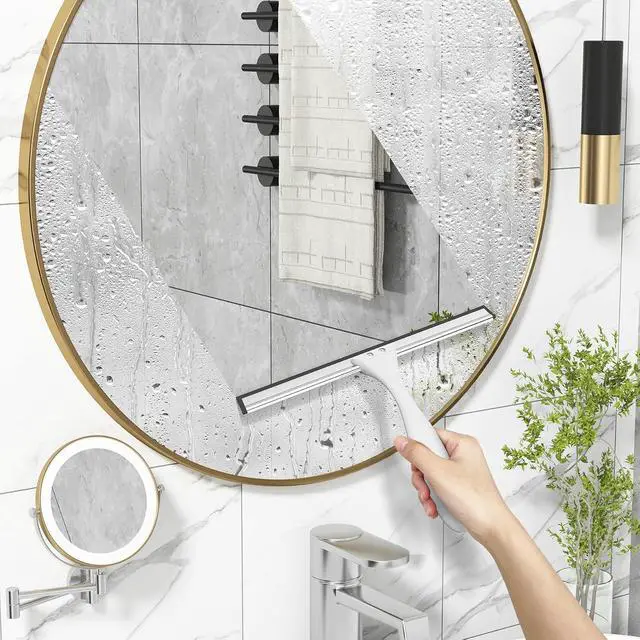 Alt view image 7 of 7 - AmazerBath Squeegee for Shower Glass Doors - All-Purpose Squeegee with Hook for Windows, Mirrors, Tiles and Car Glass, 10 Inches
