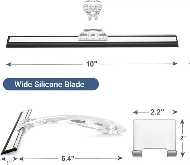 Alt view image 2 of 7 - AmazerBath Squeegee for Shower Glass Door, Shower Squeegee for Glass Doors - Acrylic Handle All-Purpose Squeegee for Shower Doors, Windows, Mirrors, Tiles and Car Glass, 10 Inches - Clear