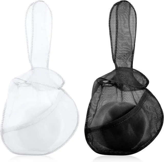 Main image of Nuanchu 2 Pcs Shampoo Bar Holder Bag Soap Saver Bag Beauty Shampoo Conditioner Bar Pouch Rabbit Shape Travel Soap Holder Loofah Bubble Foam Net Savers(Black, White,L)
