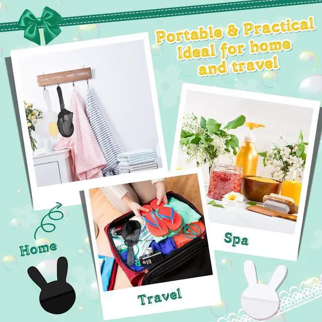 Alt view image 7 of 7 - Nuanchu 2 Pcs Shampoo Bar Holder Bag Soap Saver Bag Beauty Shampoo Conditioner Bar Pouch Rabbit Shape Travel Soap Holder Loofah Bubble Foam Net Savers(Black, White,L)