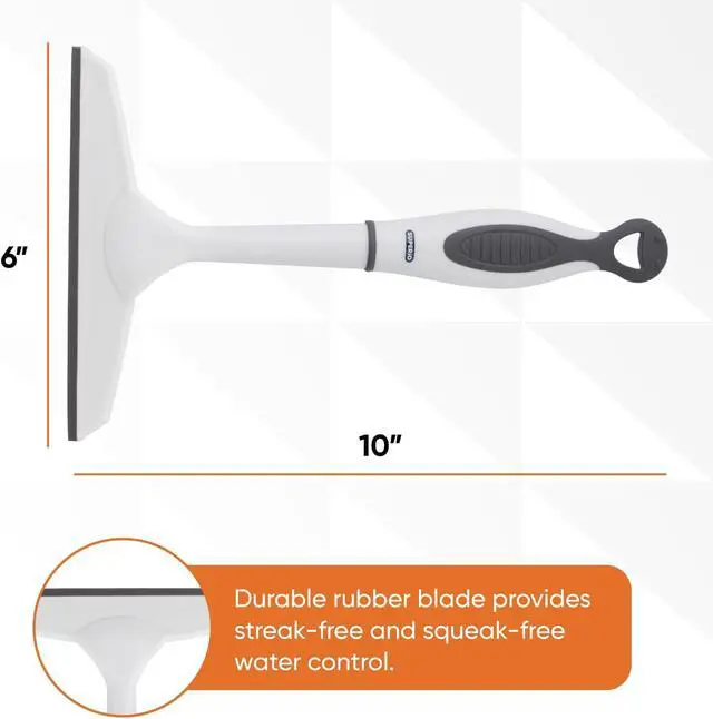 Alt view image 2 of 7 - Superio Rubber Squeegee, Streak Free All Purpose Window Squeegee, Comfort Grip Handle and Hanging Hook (Grey, 6 Inch)
