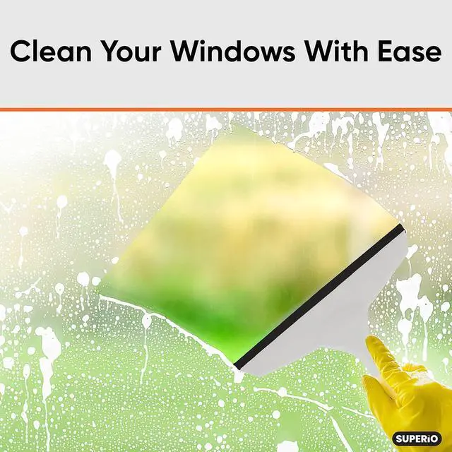 Alt view image 7 of 7 - Superio Rubber Squeegee, Streak Free All Purpose Window Squeegee, Comfort Grip Handle and Hanging Hook (Grey, 6 Inch)