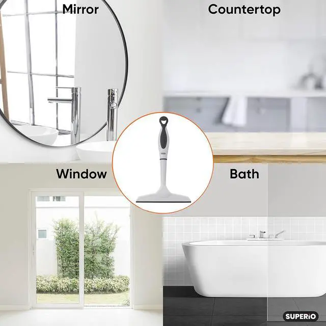 Alt view image 6 of 7 - Superio Rubber Squeegee, Streak Free All Purpose Window Squeegee, Comfort Grip Handle and Hanging Hook (Grey, 6 Inch)