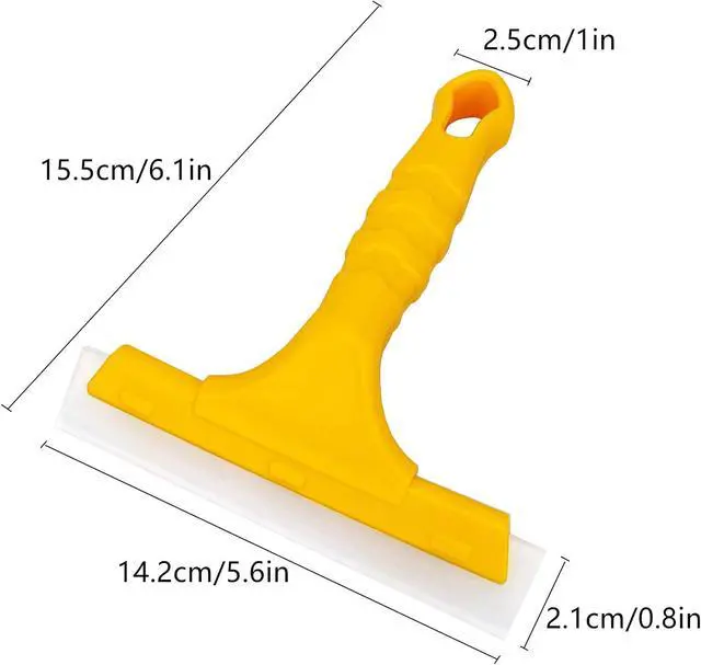 Alt view image 2 of 6 - CCyanzi Silicone Blade Small Squeegee, Shower Glass Squeegee, Window Tint, for Window, Bathroom Mirrors, Shower Door and Car Windshield, 5.5x5.5inch, Yellow