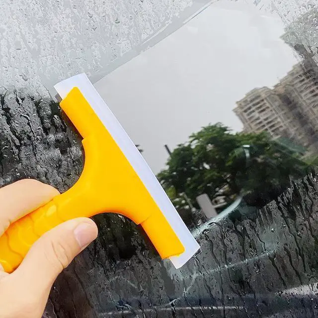 Alt view image 6 of 6 - CCyanzi Silicone Blade Small Squeegee, Shower Glass Squeegee, Window Tint, for Window, Bathroom Mirrors, Shower Door and Car Windshield, 5.5x5.5inch, Yellow