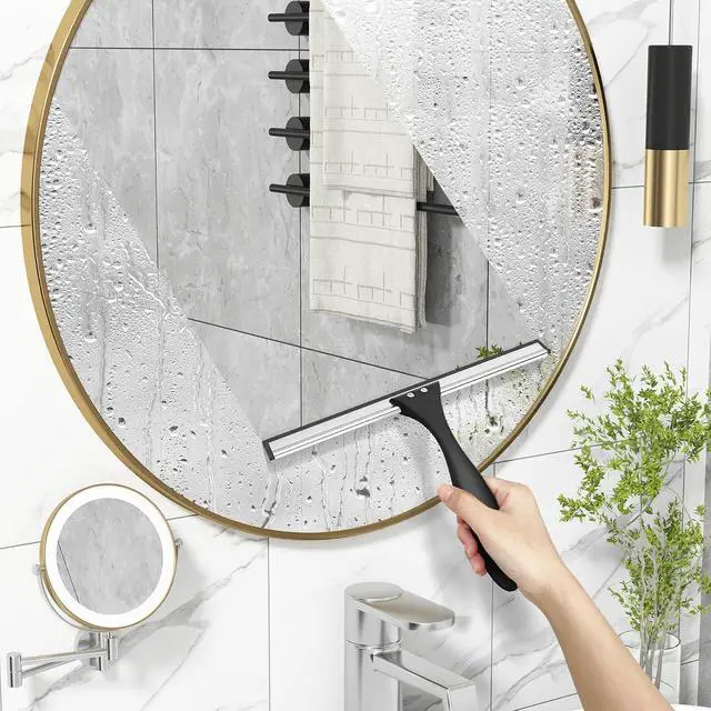 Alt view image 7 of 7 - AmazerBath Squeegee for Shower Glass Door, Shower Squeegee for Glass Doors - All-Purpose Squeegee with Hook for Shower Doors, Windows, Mirrors, Tiles and Car Glass, 10 Inches