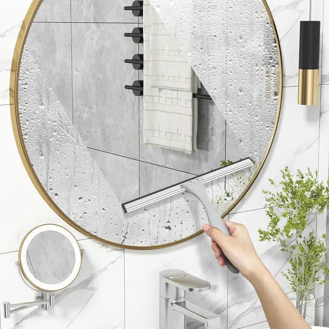 Alt view image 7 of 7 - AmazerBath Squeegee for Shower Glass Door, All-Purpose Squeegee with Hook for Shower Doors, Windows, Mirrors, Tiles and Car Glass, 10 Inches