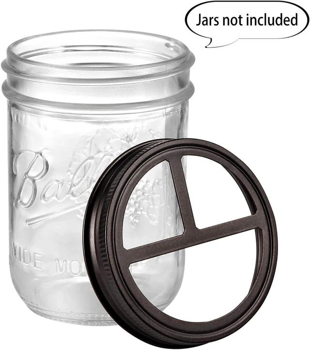 Alt view image 3 of 7 - SheeChung 2 Pack Mason Jar Toothbrush Holder Lids, Wide Mouth ONLY, Bronze