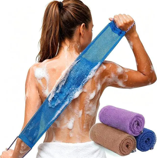 Main image of Dr.Pedi 3 Pieces African Net Sponge with Handles Long African Exfoliating Net Washcloth Bath Sponge Net Cloth Wash Net Body Back Scrubber for Shower Loofah