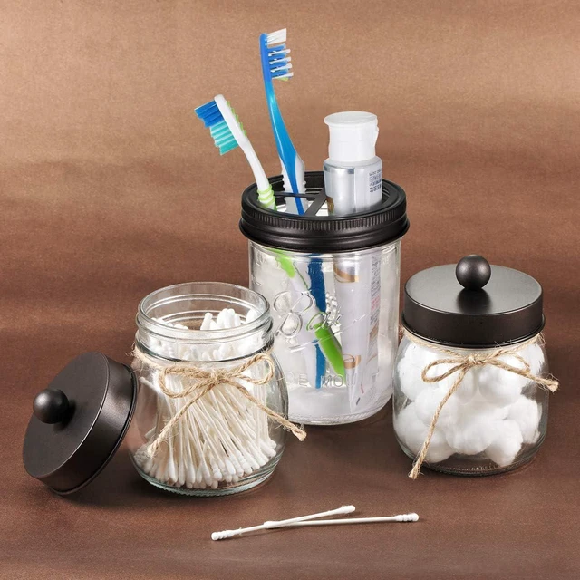 Alt view image 7 of 7 - SheeChung 2 Pack Mason Jar Toothbrush Holder Lids, Wide Mouth ONLY, Bronze