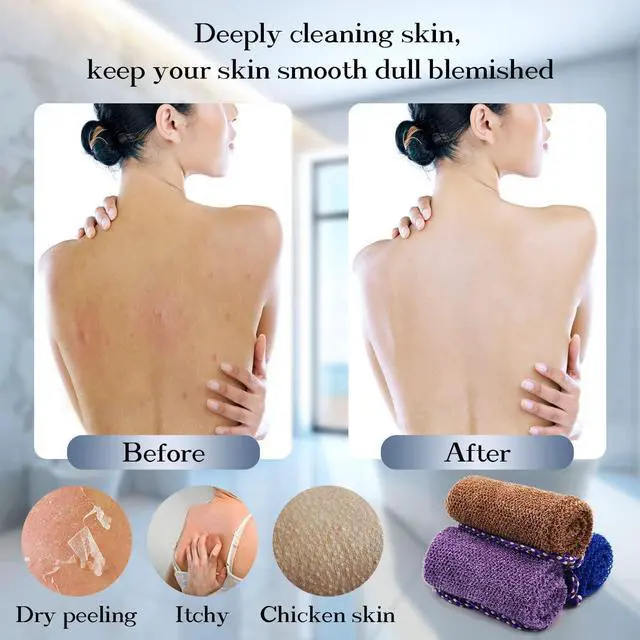 Alt view image 3 of 7 - Dr.Pedi 3 Pieces African Net Sponge with Handles Long African Exfoliating Net Washcloth Bath Sponge Net Cloth Wash Net Body Back Scrubber for Shower Loofah