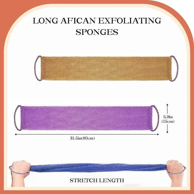Alt view image 7 of 7 - Dr.Pedi 3 Pieces African Net Sponge with Handles Long African Exfoliating Net Washcloth Bath Sponge Net Cloth Wash Net Body Back Scrubber for Shower Loofah