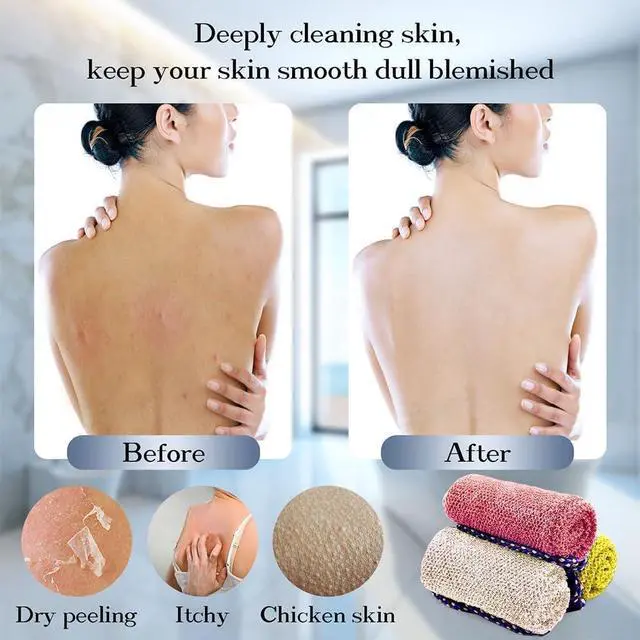Alt view image 3 of 7 - African Net Sponge Authentic - 3 Pcs Exfoliating Net Sponge with Mit Engmaschigem Design for Body & Back Scrubber, 31.5-Inch Long Bath Sponge for Shower, Skin Smoothing Washcloth (Pink, Yellow, White)
