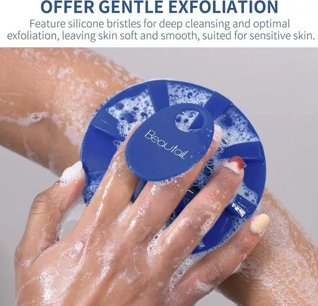 Alt view image 3 of 7 - Silicone Body Scrubber, BEAUTAIL Gentle Exfoliating Shower Brush for Body