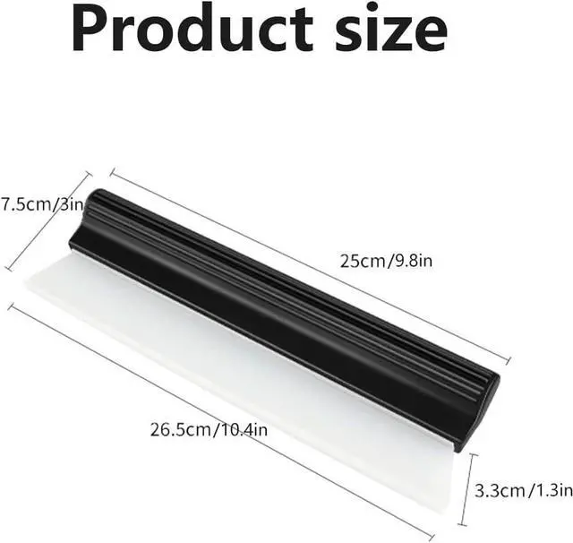 Alt view image 2 of 5 - Watris Veiyi 10" Silicone Water Blade Squeegee, Quick Dry Wiper Blade Squeegee, Antislip Automotive Shower Squeegee for Car Glass and Shower Kitchen Window