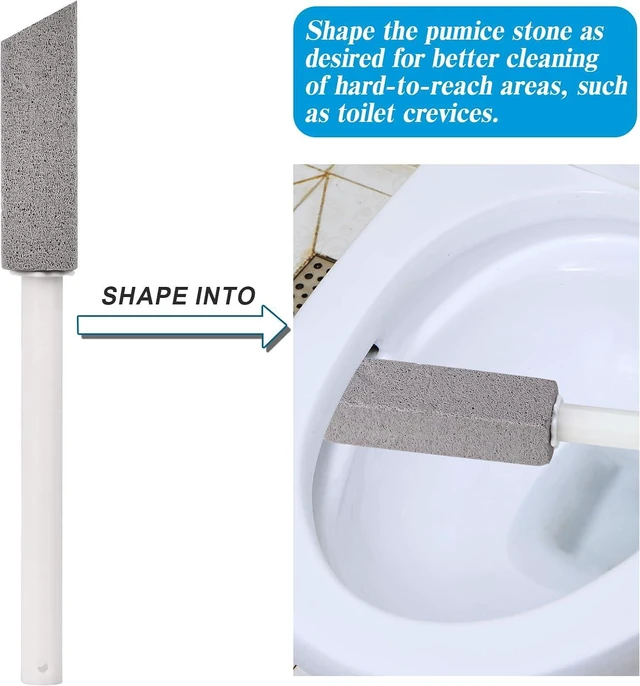 Alt view image 6 of 7 - 3 Packs Pumice Cleaning Stone with Extra Long Handle, Pumice Stone for Toilet Bowl Clean for Cleaning Toilets, Bathtubs, Grills, Swimming Pools, Sinks