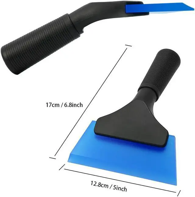 Alt view image 3 of 7 - FOSHIO Small Squeegee with 5 Inch Dark Blue Rubber Blade Mini Wiper Window Tinting Tools for Mirror Glass Window Cleaner with Non-Slip Handle