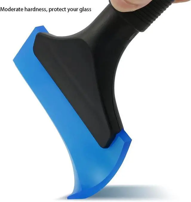 Alt view image 5 of 7 - FOSHIO Small Squeegee with 5 Inch Dark Blue Rubber Blade Mini Wiper Window Tinting Tools for Mirror Glass Window Cleaner with Non-Slip Handle