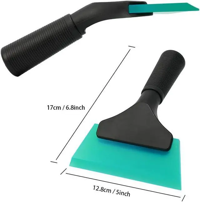 Alt view image 4 of 7 - FOSHIO Small Squeegee with 5 Inch Light Blue Rubber Blade Mini Wiper Window Tinting Tools for Mirror Glass Window Cleaner with Non-Slip Handle