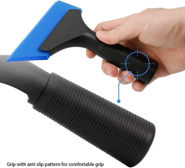 Alt view image 4 of 7 - FOSHIO Small Squeegee with 5 Inch Dark Blue Rubber Blade Mini Wiper Window Tinting Tools for Mirror Glass Window Cleaner with Non-Slip Handle