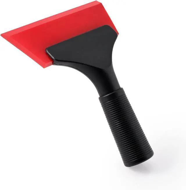 Alt view image 2 of 7 - FOSHIO Small Squeegee with 5 Inch Rubber Blade Mini Wiper Window Tinting Tools for Mirror Glass Window Cleaner with Non-Slip Handle (Red Blade)