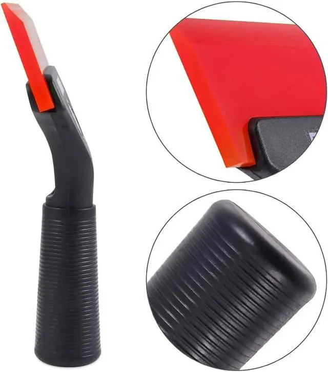 Alt view image 4 of 7 - FOSHIO Small Squeegee with 5 Inch Rubber Blade Mini Wiper Window Tinting Tools for Mirror Glass Window Cleaner with Non-Slip Handle (Red Blade)