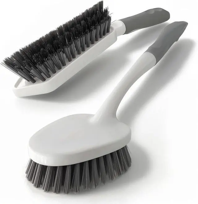 Main image of 2 Pack Heavy Duty Scrub Brush Set with Hard Bristle, Cleaning Brush Designed for Bathroom, Shower, Bathtub, Tub, Carpet, Floor, Grout, Tile