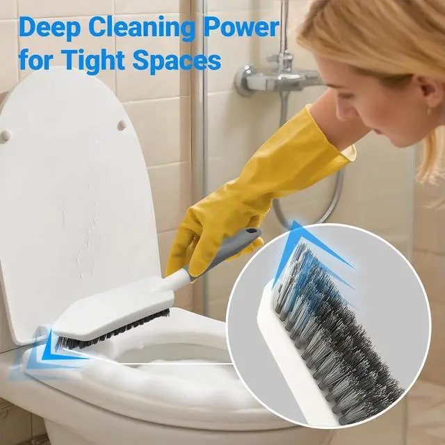 Alt view image 5 of 7 - 2 Pack Heavy Duty Scrub Brush Set with Hard Bristle, Cleaning Brush Designed for Bathroom, Shower, Bathtub, Tub, Carpet, Floor, Grout, Tile