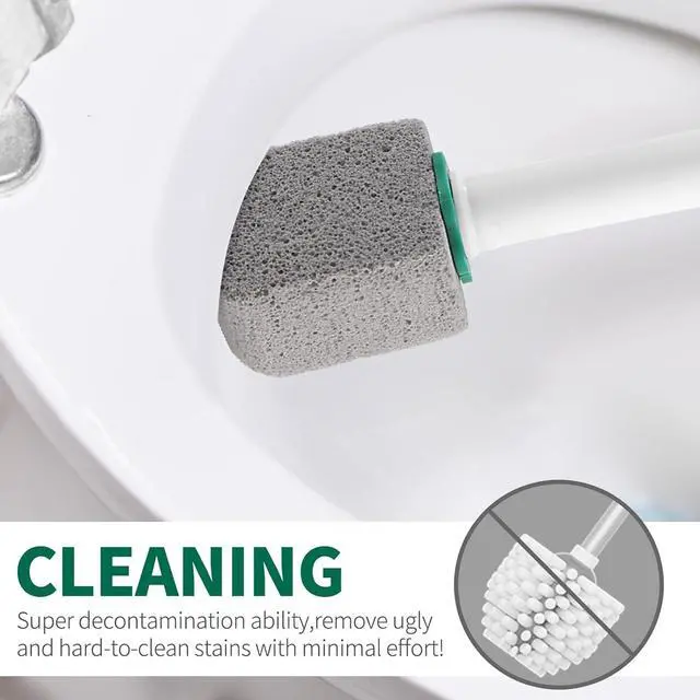 Alt view image 4 of 6 - Pumice Stone Toilet Cleaner with Long Handle,Pumice Toilet Scrubber Toilet Bowl Stain,Rust and Grease Stain Clean,1 Handle+10 Pumice Stones