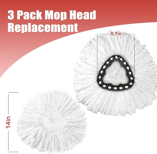 Alt view image 3 of 7 - 3 Pack Mop Head Replacement, Compatible for EasyWring 1-Tank System