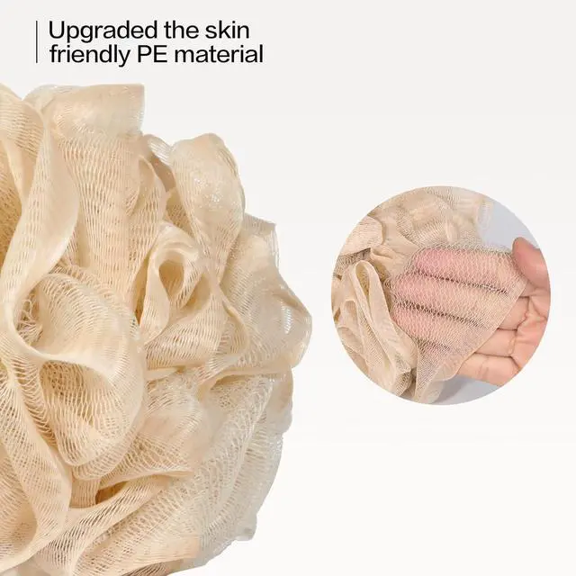 Alt view image 5 of 7 - Fishent Loofah Bath Sponge Shower Loofahs, 4 Pack 50g Soft Loofa Exfoliating Body Scrubber Mesh Shower Puff Pouf Ball Luffa for Men and Women(50g/pcs)