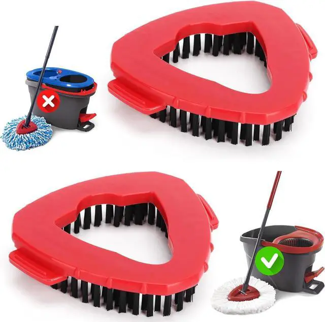 Main image of Funtin 2-Pack Mop Scrub Brush Head Compatible with Ocedar EasyWring 1-Tank Spin System, Shower Floor Scrubber for Bathroom Kitchen, Not Fit RinseClean (1-Tank (2-Pack))