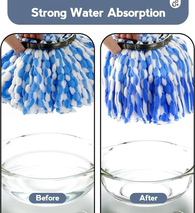 Alt view image 7 of 7 - Spin Mop Replacement Head, 3 Pack Refills for RinseClean 2-Tank System