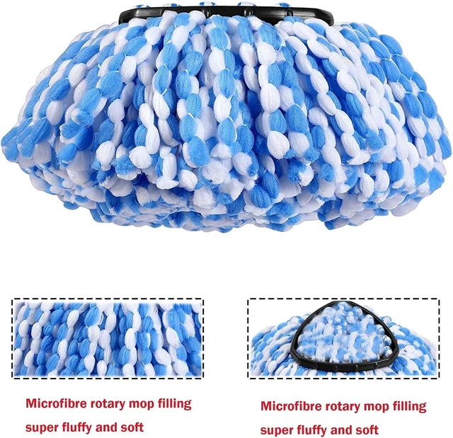 Alt view image 6 of 7 - 4 Pack Mop Replace Heads Compatible for OCeda, Spin Mop Refill Head Replacement for RinseClean 2-Tank System - Fluffy Microfiber, Machine Washable and Easy to Replace