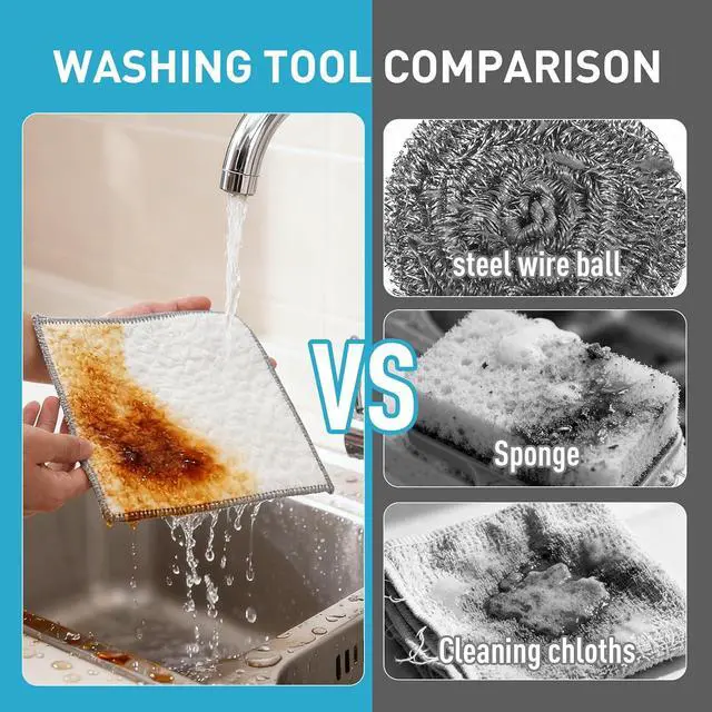 Alt view image 7 of 7 - New Upgrade Wire Dishwashing Rag,Wet and Dry,Easy Rinsing, Reusable