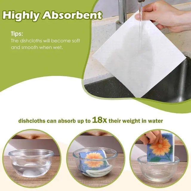 Alt view image 4 of 7 - 6 Pcs Swedish Paper Cloths for Kitchen, Reusable Paper Towels Washable