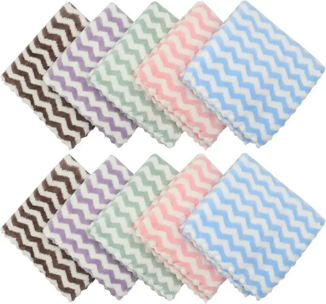 Alt view image 2 of 7 - Microfiber Cleaning Cloth, 10 Pack Microfiber Rags,12x12,Mix Color