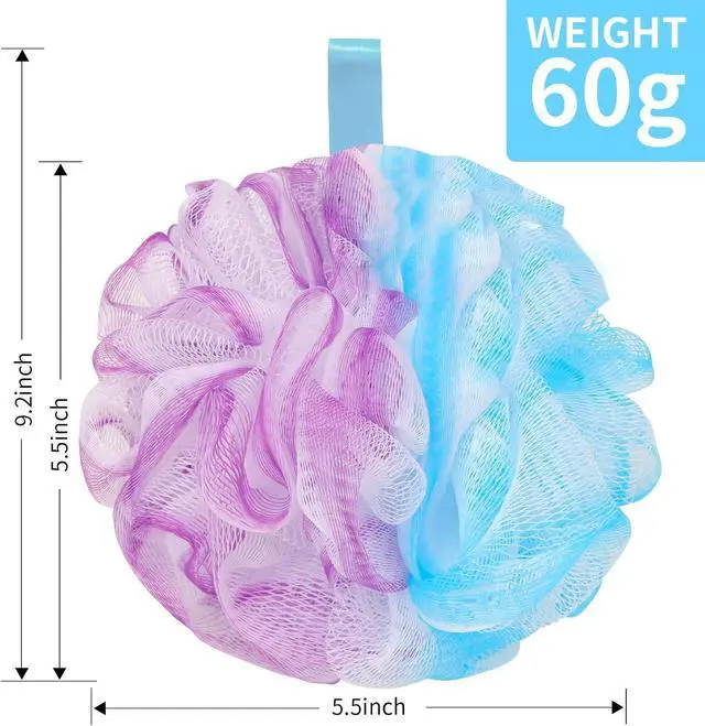 Alt view image 2 of 7 - BCKENEY Bath Loofah Shower Sponge Body Back Scrubber Soft Mesh Shower Puffs Exfoliating Loofa for Women & Men Bath Accessories Cleaning Tool (4Pack 60G Loofah Sponge, Forest Fairy)