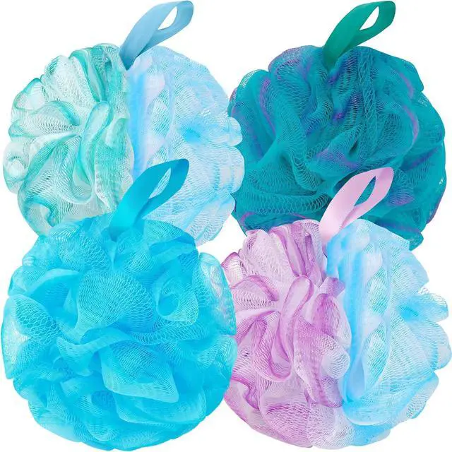 Main image of BCKENEY Bath Loofah Shower Sponge Body Back Scrubber Soft Mesh Shower Puffs Exfoliating Loofa for Women & Men Bath Accessories Cleaning Tool (4Pack 60G Loofah Sponge, Forest Fairy)