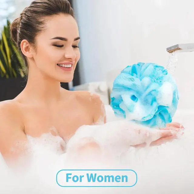 Alt view image 4 of 7 - BCKENEY Bath Loofah Shower Sponge Body Back Scrubber Soft Mesh Shower Puffs Exfoliating Loofa for Women & Men Bath Accessories Cleaning Tool (4Pack 60G Loofah Sponge, Forest Fairy)