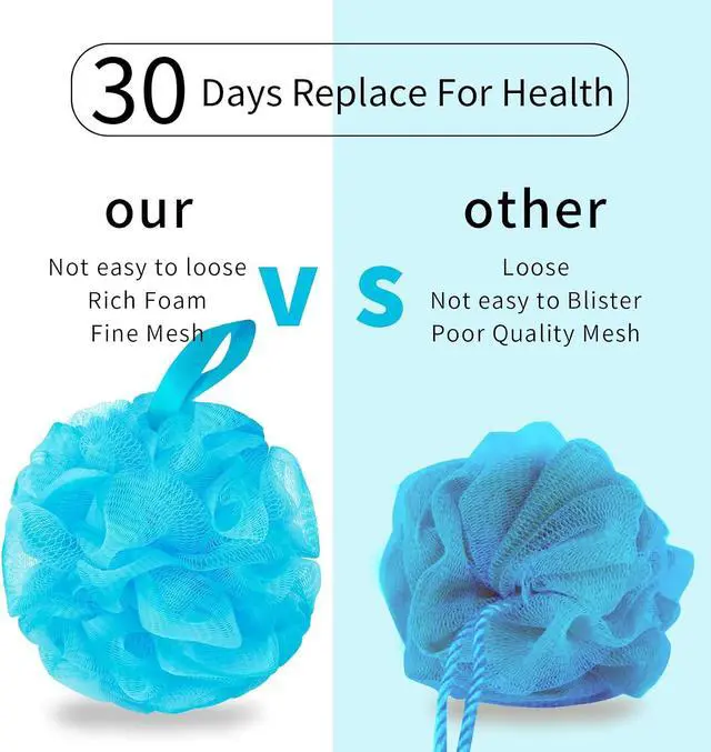 Alt view image 3 of 7 - BCKENEY Bath Loofah Shower Sponge Body Back Scrubber Soft Mesh Shower Puffs Exfoliating Loofa for Women & Men Bath Accessories Cleaning Tool (4Pcs 75G, Extra Large)