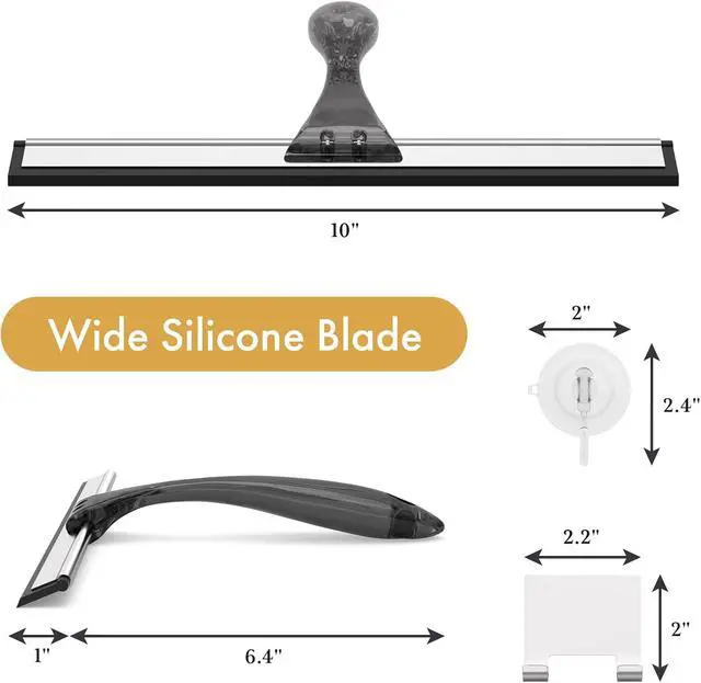 Alt view image 2 of 7 - AmazerBath Squeegee for Shower Glass Door, 10 Inches, Clear Black