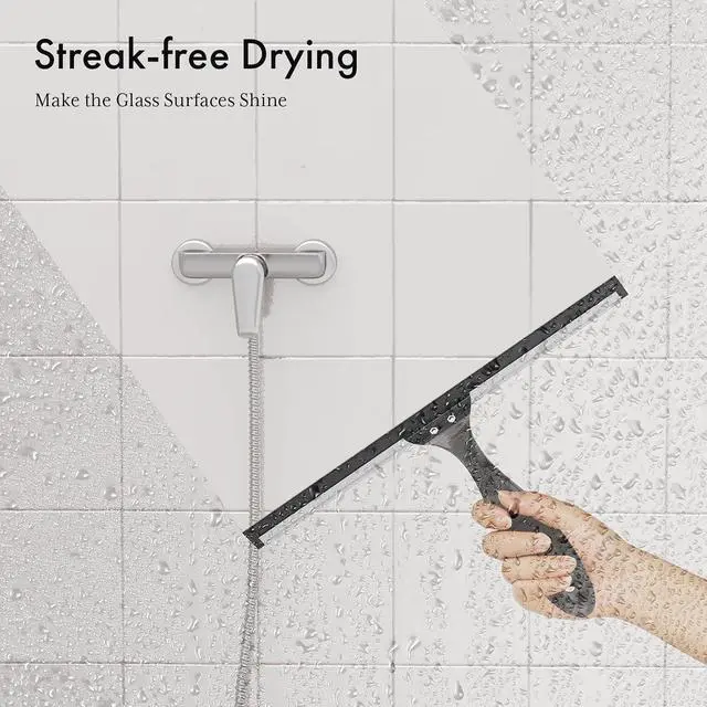 Alt view image 4 of 7 - AmazerBath Squeegee for Shower Glass Door, 10 Inches, Clear Black