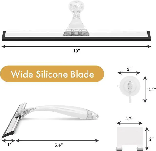 Alt view image 2 of 7 - AmazerBath Squeegee for Shower Glass Door, 10 Inches, Clear